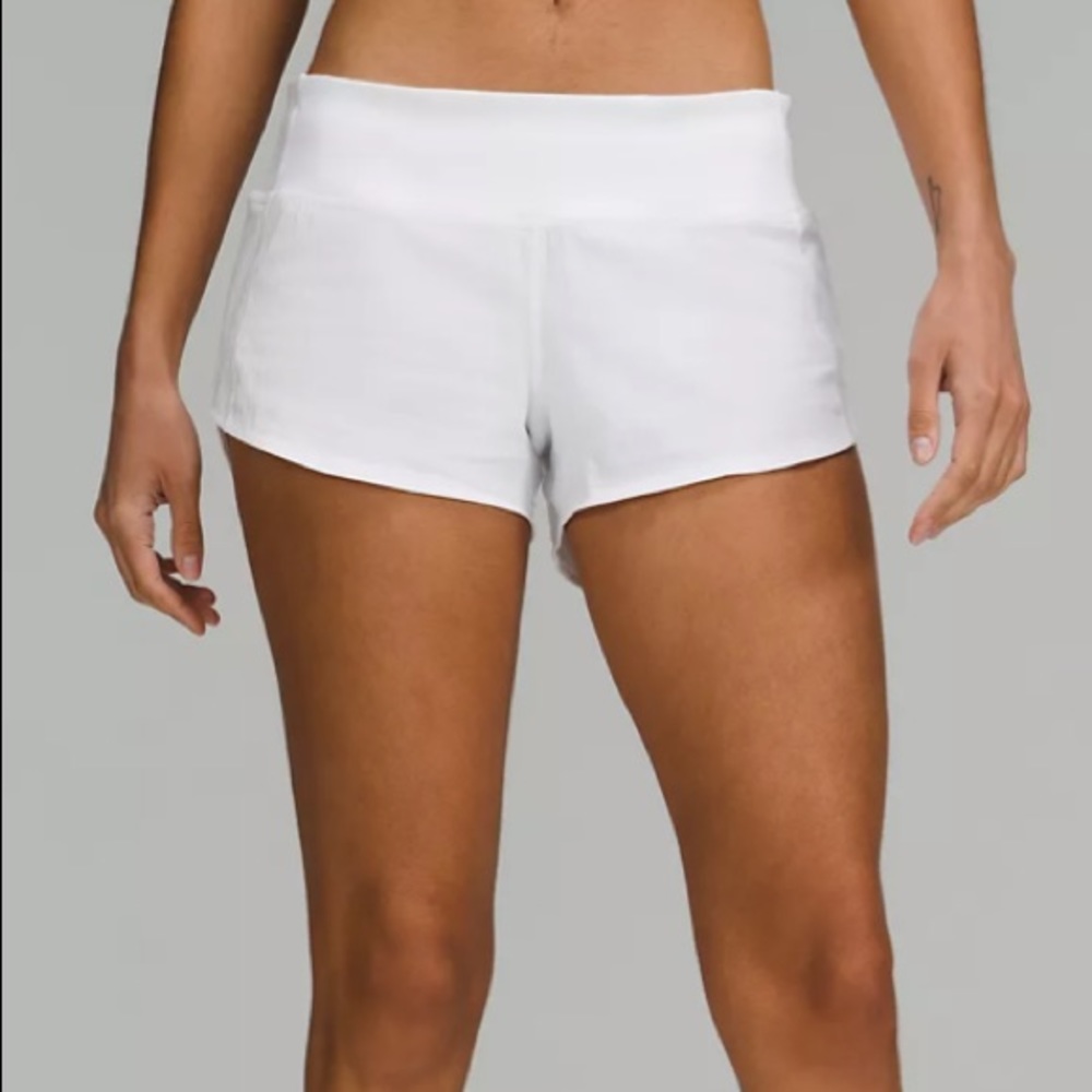Lululemon White Speed Up Low-Rise Lined Short 2.5"